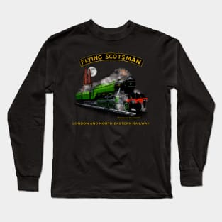 Classic Steam Train The Flying Scotsman Crossing The Forth MotorManiac Long Sleeve T-Shirt